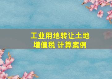 工业用地转让土地增值税 计算案例